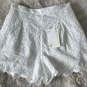 H&M new White Eyelet Shorts XS